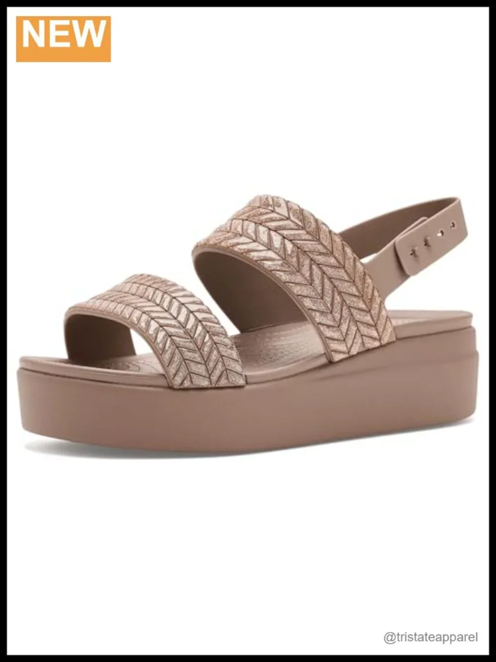Wedge Sandals with Literide Foam Platform Wedge Heel Buckle Closure
